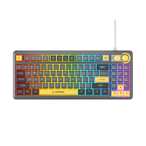 Tastatura gaming RAMPAGE Cyclone Gray/Black/Yellow USB RGB illuminated Us Layout English Compact Membrane