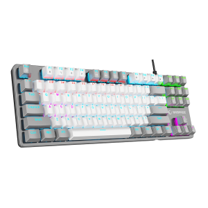 Tastatura gaming RAMPAGE SNUG K14 White/Gray Red Switch Mechanical Gaming Keyboard ENGLISH Layout English Rainbow TKL