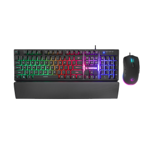 Tastatura + miš gaming RAMPAGE KM-RX7 FORTUNA Rainbow Backlit FULL SIZE US/ENGLISH Layout 6400 dpi Mouse COMBO SET