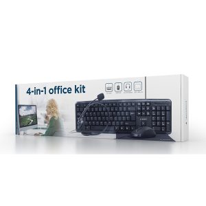 Tastatura + miš + podloga + slušalice office GEMBIRD