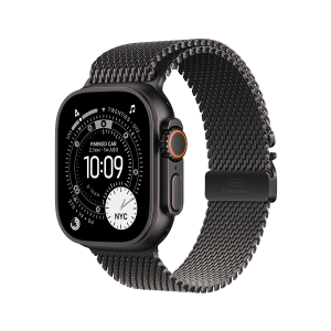 Apple Watch Ultra 3 49mm Black Titanium Case Milanese Loop M MF1Q4AF/A